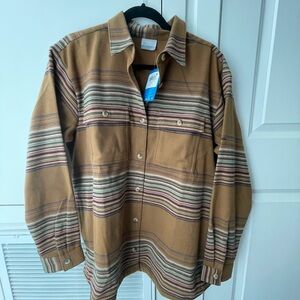 Columbia tan Striped Button-Down Shirt